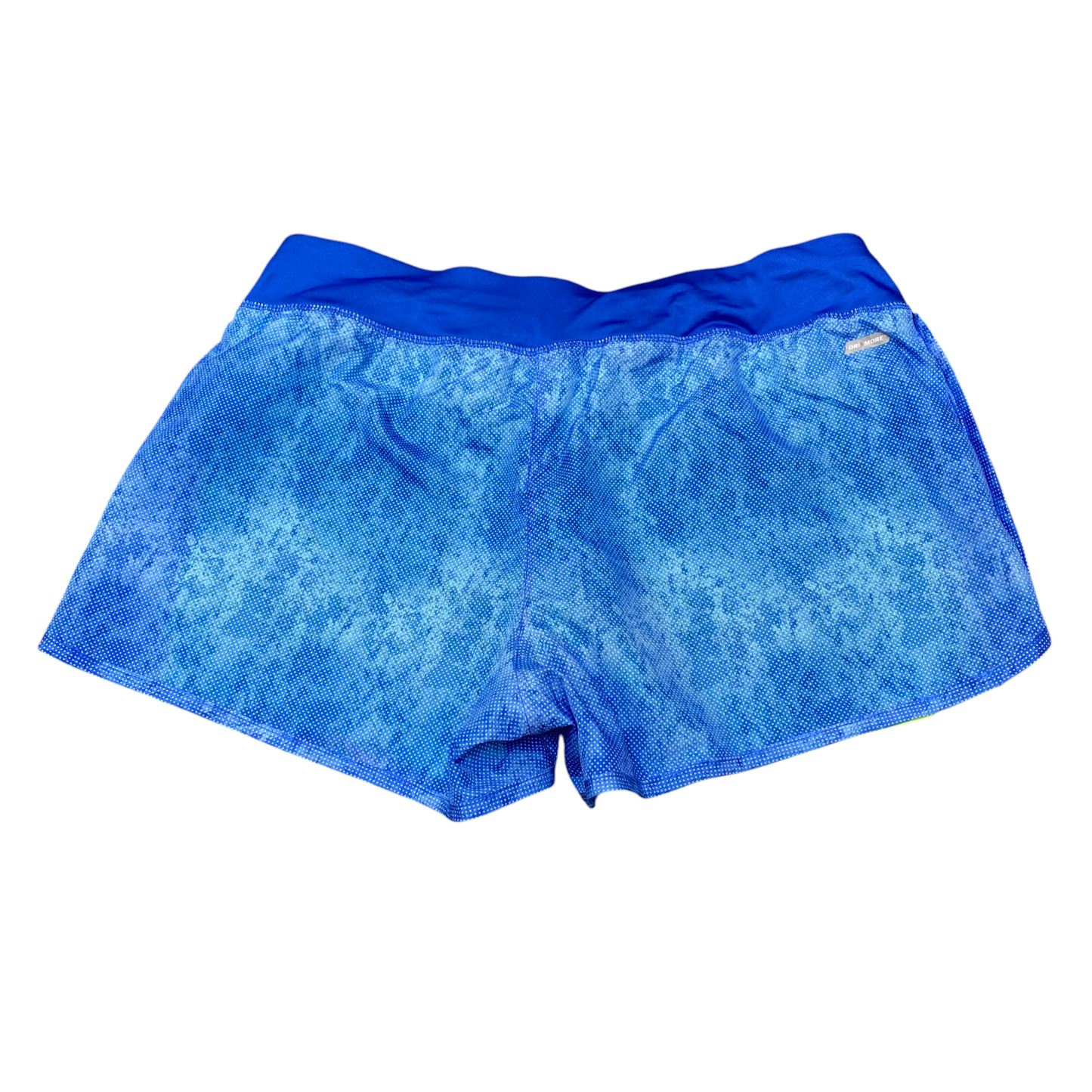 Running Sprinter Shorts Womens M Blue Polka Dot Semi-Fitted Lined Elastic Waist