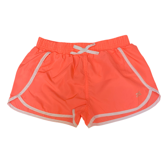 Swimwear Trunks Shorts Womens Small Coral Drawstring Elastic Waist Dolphin Hem