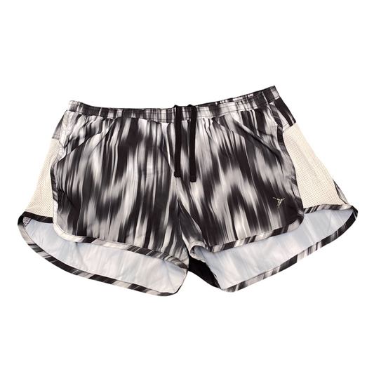 Active Shorts Running Shorts Womens M Black White Tie Dye Mesh Drawstring Waist