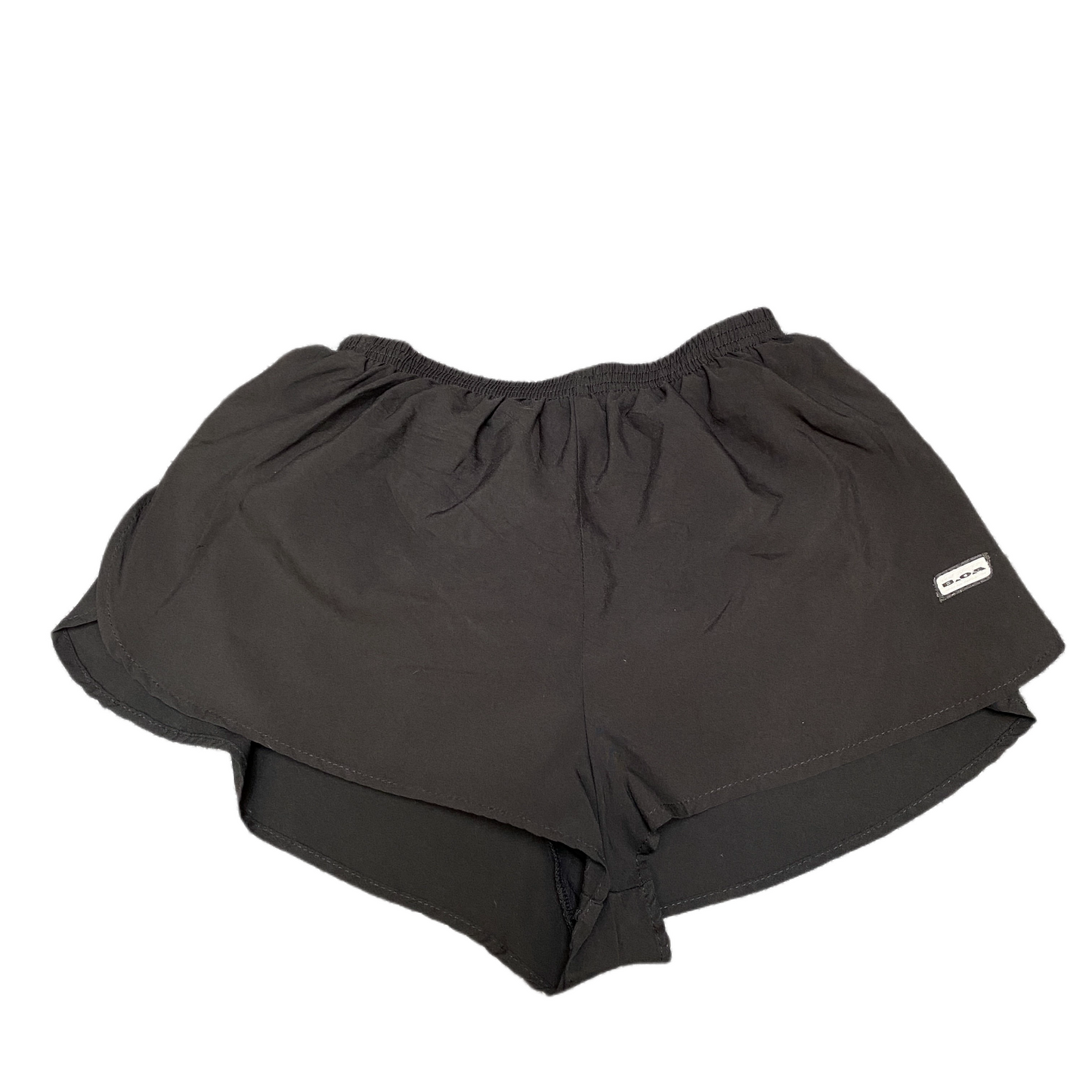 Running Sprinter Shorts Womens S 22" Waist Black Athletic Workout Dolphin Hem