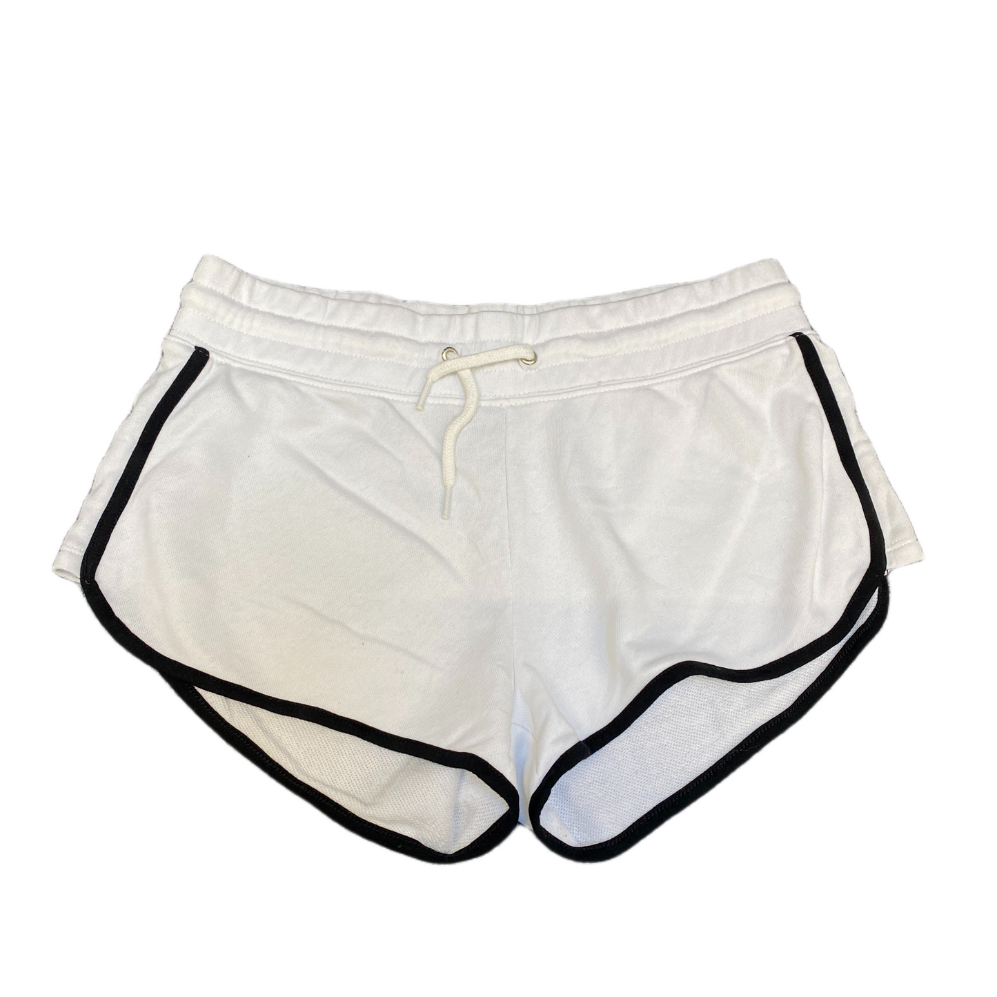 Running Sprinter Shorts Womens XS 28" Waist White Athletic Workout Dolphin Hem