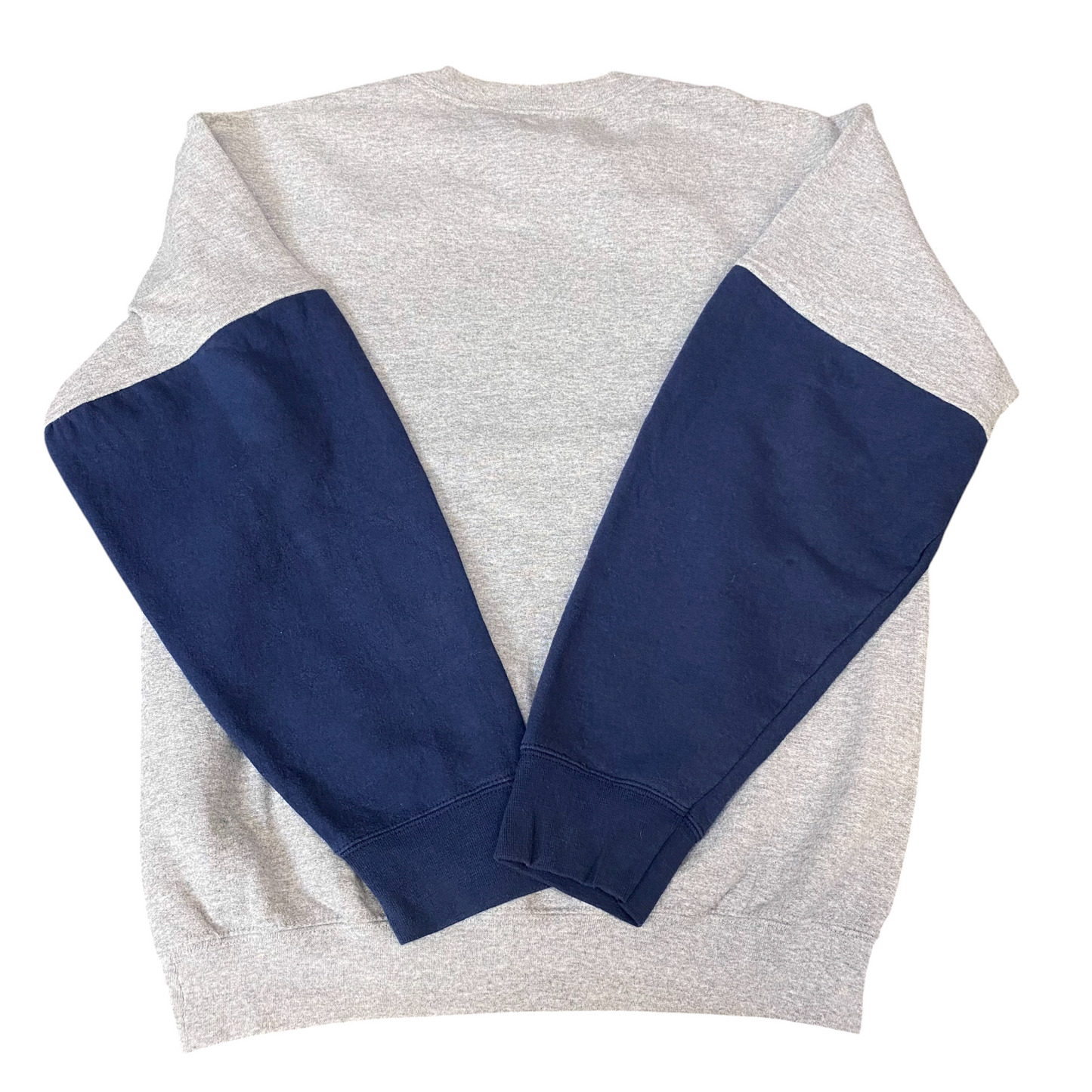 Nike Reworked Sweatshirt Mens S Blue Grey Embroidered Spellout Logo Vintage Y2K