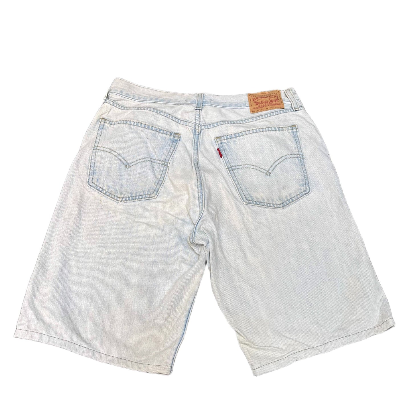 Levi's Low Pro Straight Jean Shorts Fits as Womens Medium 29" Waist Blue Denim