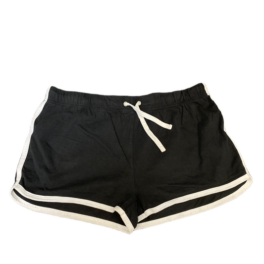 Running Sprinter Shorts Women M 31" Waist Black Athletic Gym Workout Dolphin Hem