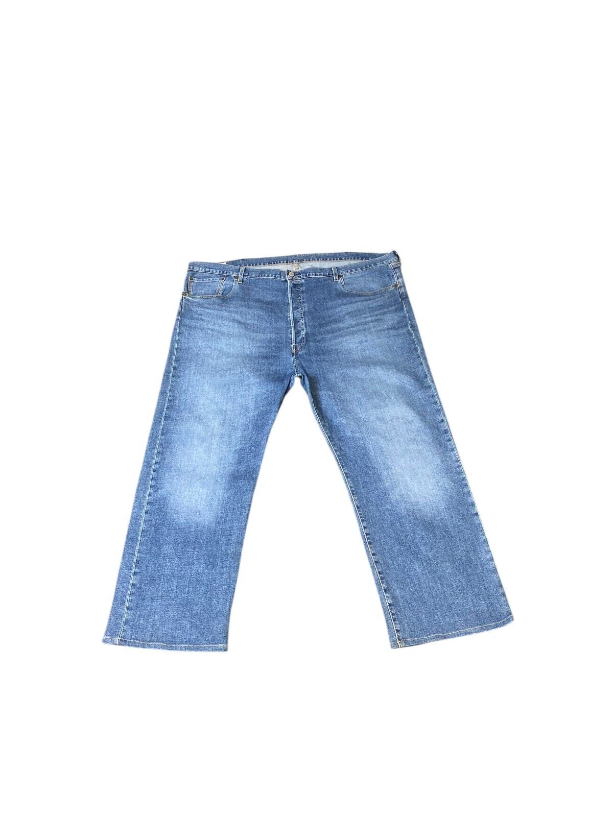 Levi's Jeans Men 50x27.5 Blue 501 Denim Cropped Faded Medium Wash Red Tab Preppy