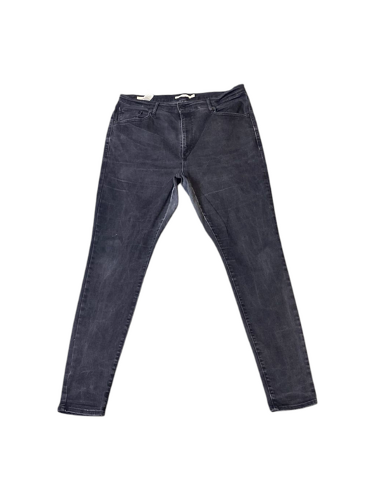 Levi's Jeans Mens 37W 31L Black Denim Dark Wash Skinny Leg Five Pocket Preppy