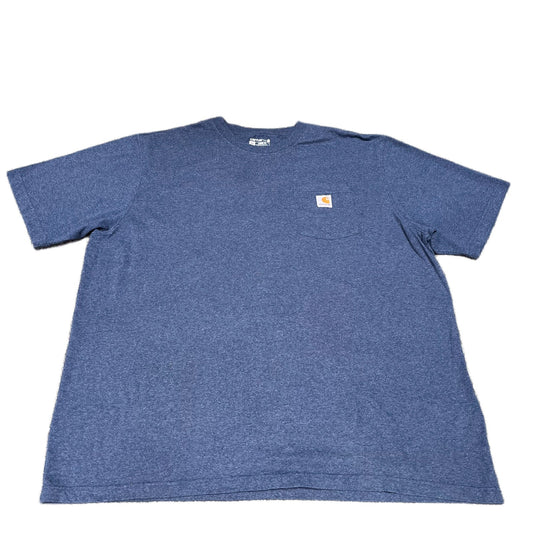 Carhartt Pocket T-Shirt Mens XL Blue Heather Loose Fit Short Sleeve Workwear Tee