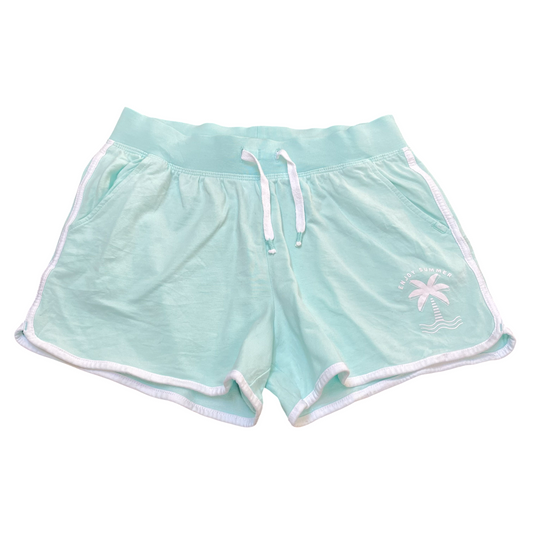 Okaidi Sprinter Running Shorts Women 24W Green Elastic Waist Drawstring Athletic