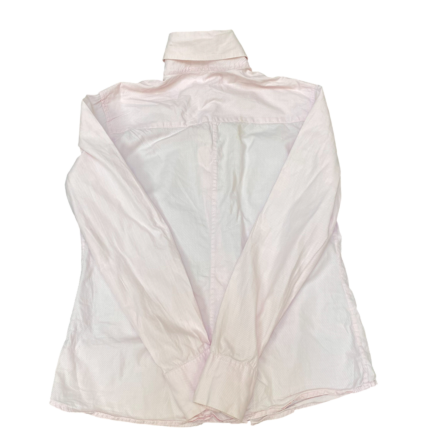 Massimo Dutti Shirt Top Womens M White Striped Long Sleeve Collared Button Down