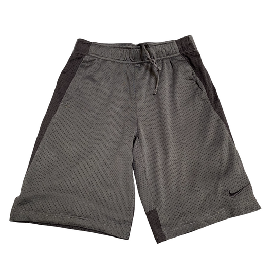 Nike Mesh Shorts M Black Dri Fit Swoosh Logo Elastic Waist Drawstring Athletic