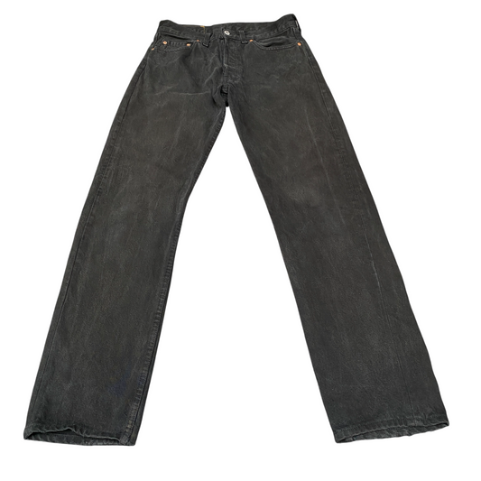Levi's Jeans Men's 31" Waist Black Denim Stretch Red Tab Flat Front Straight Leg