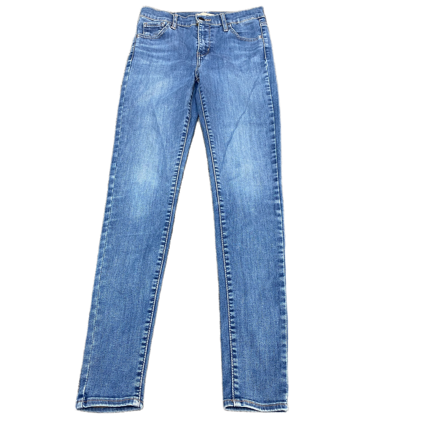 Levi's Jeans Fits as Womens 26" Waist Blue Denim Single Stitch High Rise Skinny