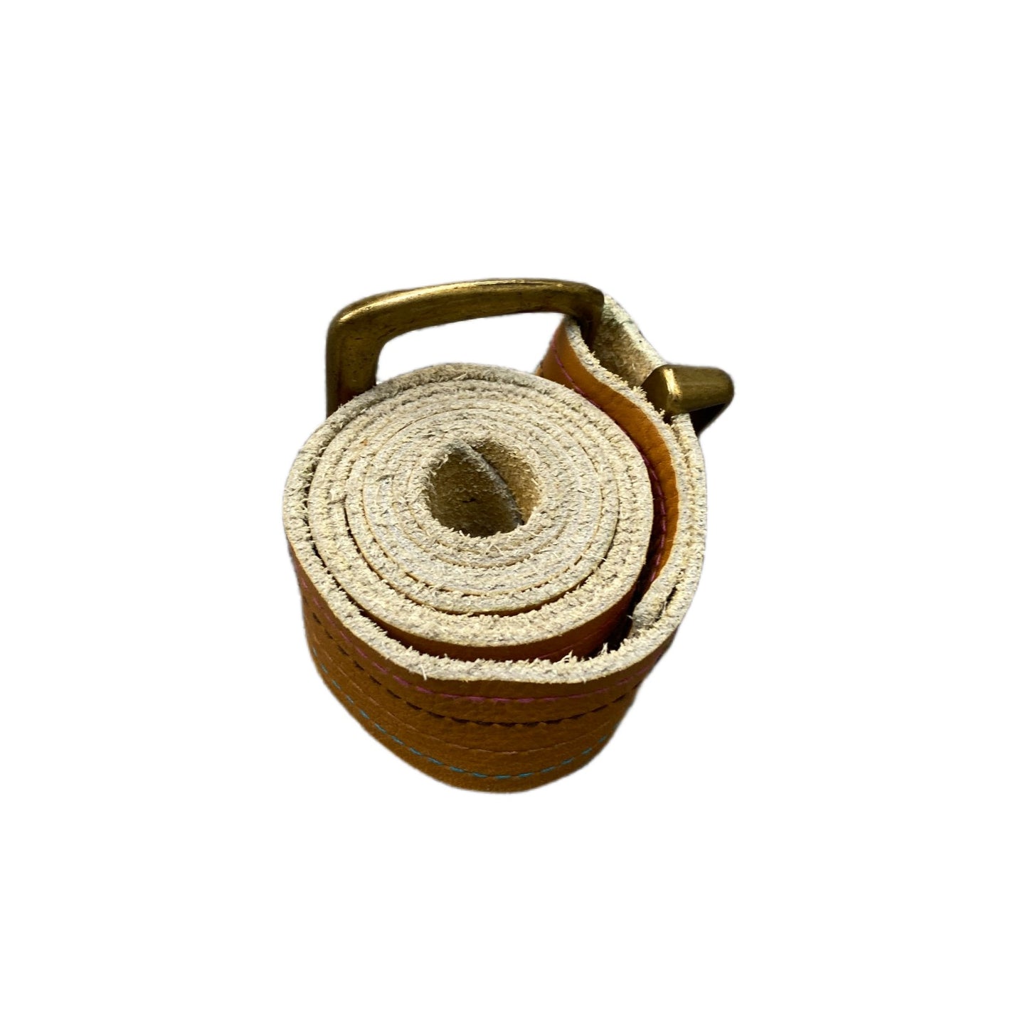 Hurley Waist Belt Mens Brown Leather Adjustable Brass Pin Buckle 40 Inches