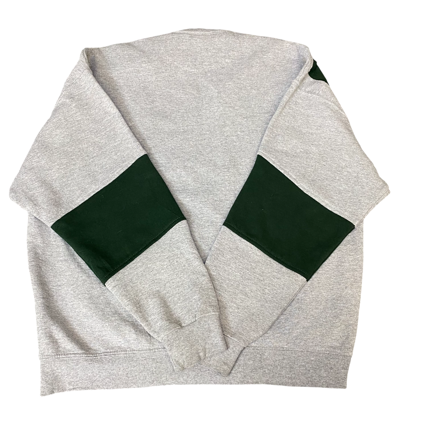 Nike Reworked Sweatshirt Mens Large Grey Green Embroidered Spellout Logo Vtg Y2K