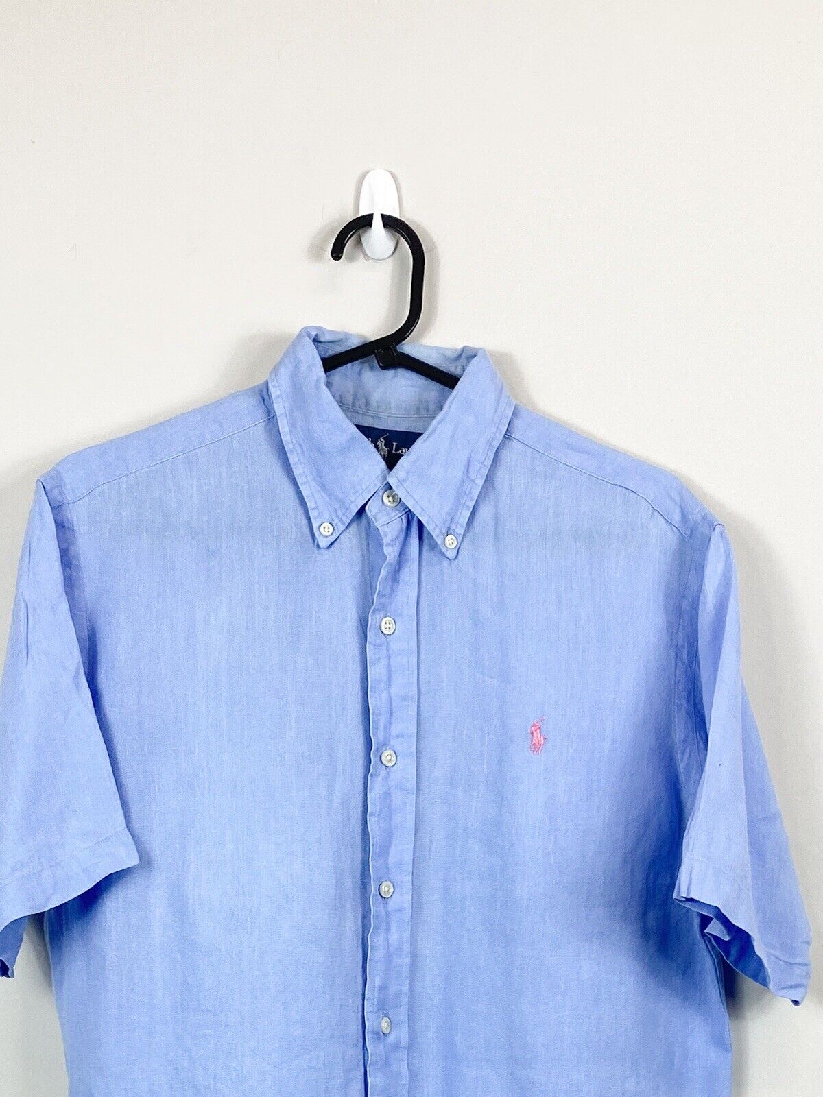 Ralph Lauren Buttoned Shirt Mens S Blue Short Sleeve Pony