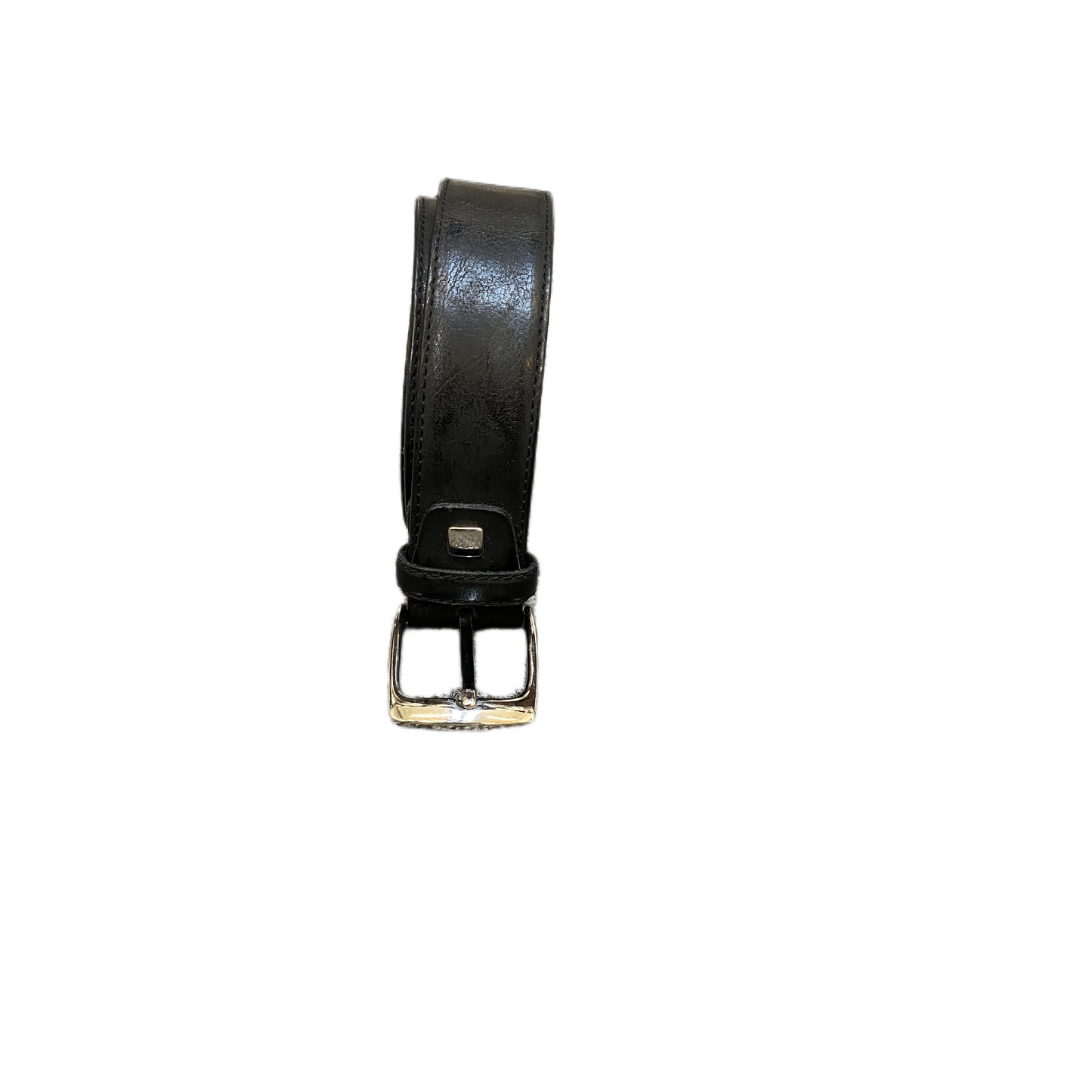 Mens Waist Belt Black Leather Heavy Duty Adjustable Pin Buckle Size 39.5 inches