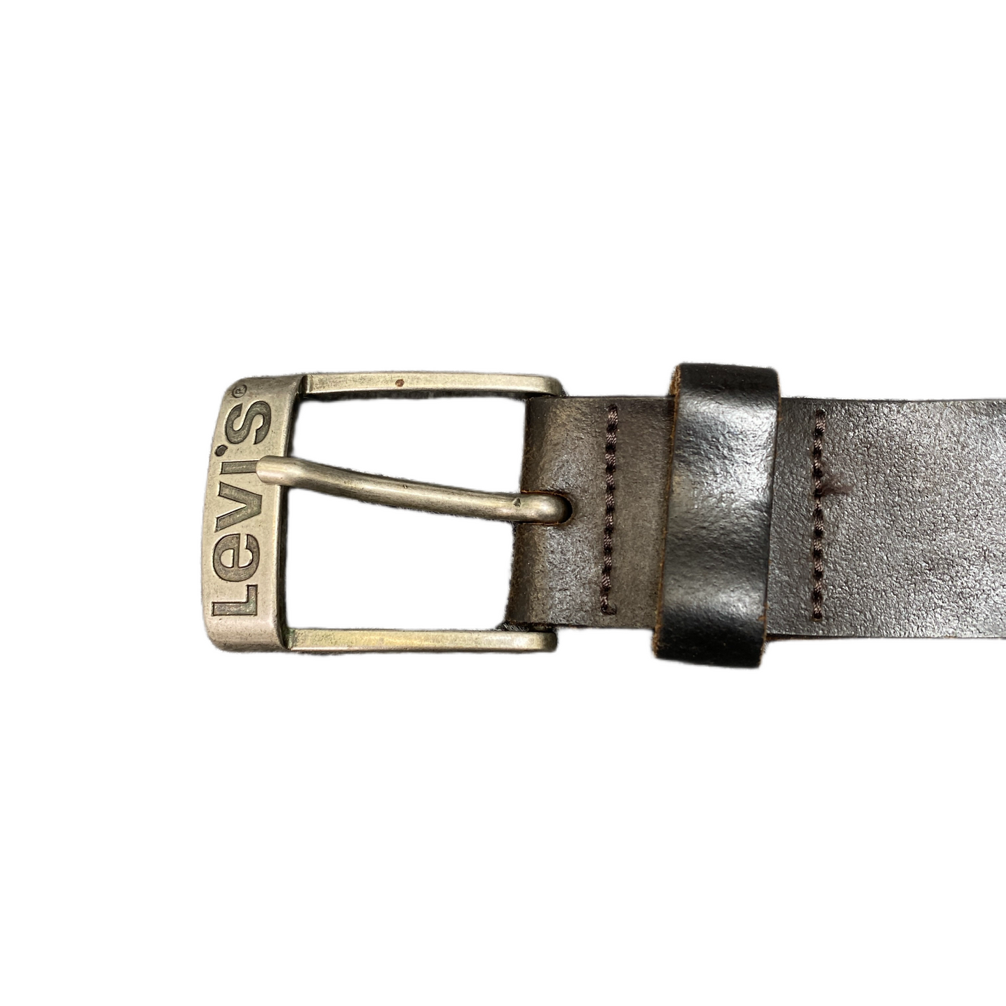LevI's Drass Belt Mens Black Bovine Leather Adjustable Silver Buckle 43 inches