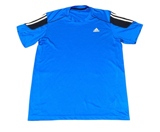 Adidas Activewear T-Shirt Men's Large Blue Classic Crew Neck Trendy Pullover Tee