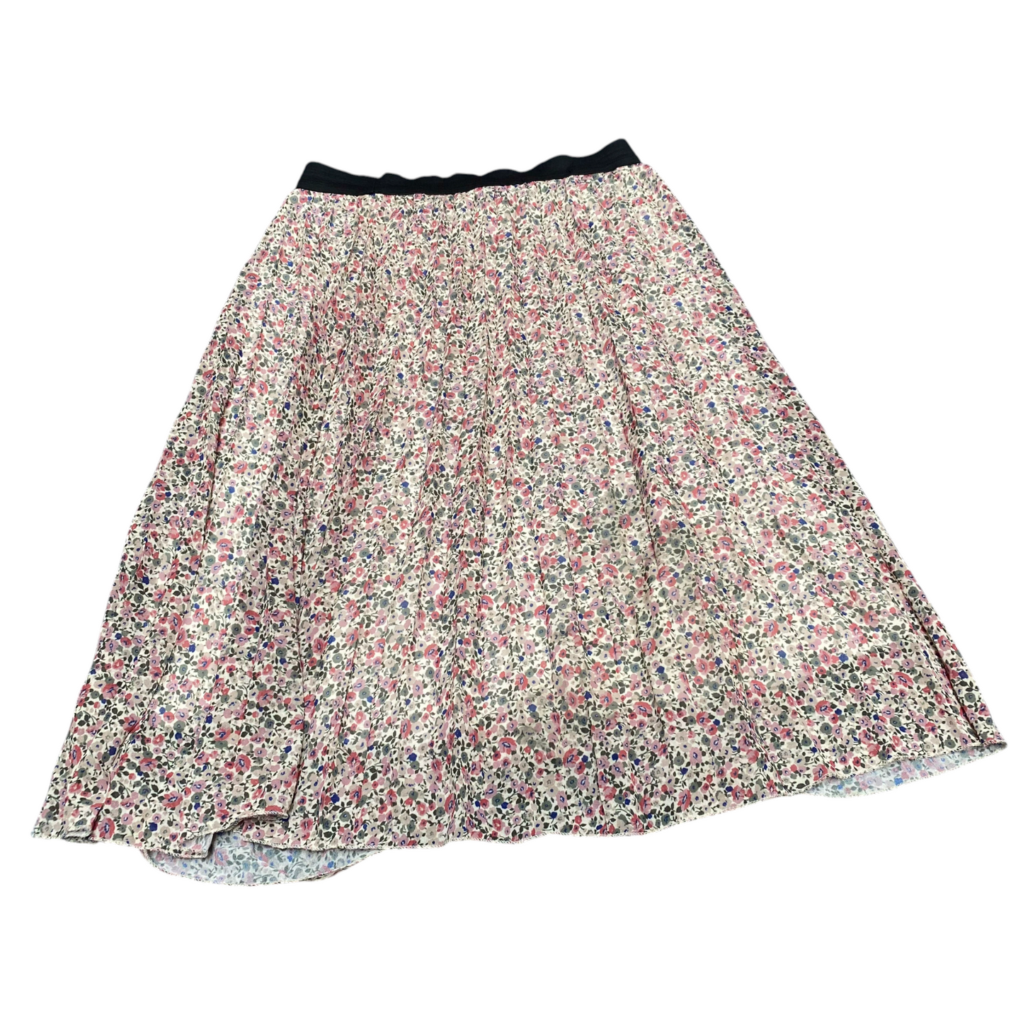 Lolaliza A Line Skirt Womens L Multi Floral Print Flowing Tiered Elastic Waist