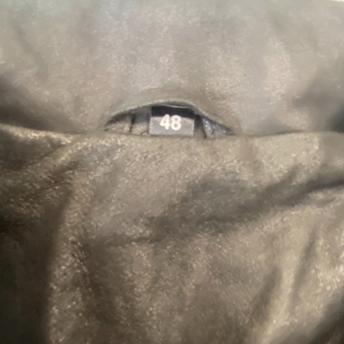 Mens Faux Leather Bomber Jacket Medium Black Long Sleeve Collared Button Front