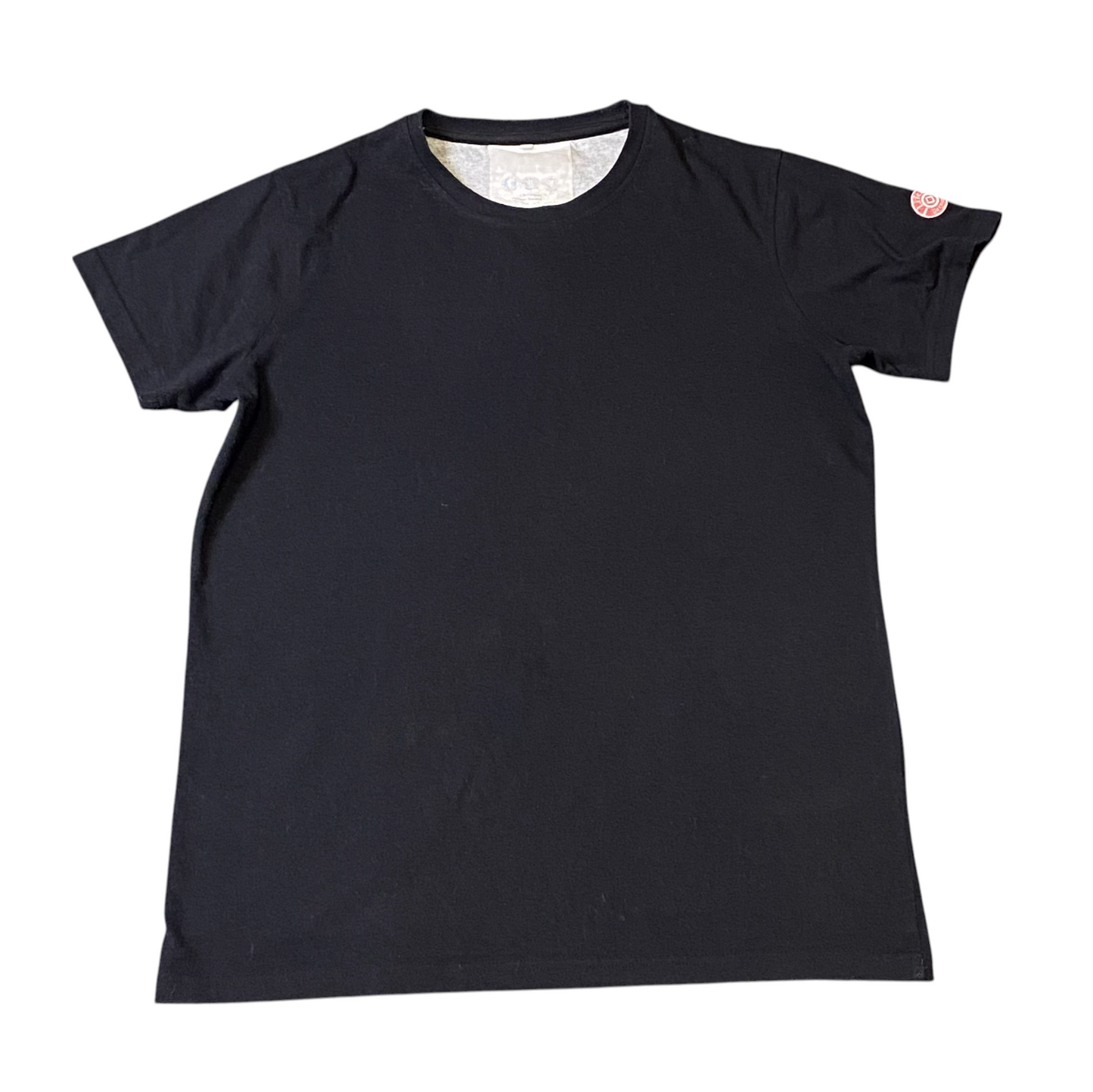 Mens Shirt Medium Black Solid Short Sleeve Crew Neck Breathable Tee Pullover