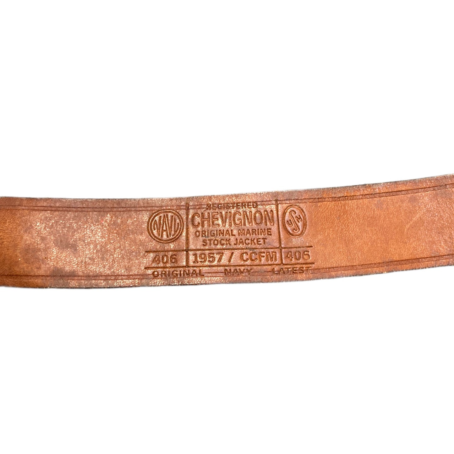 Chevignon Waist Belt Mens Brown Leather Adjustable Brass Buckle 35.5 Inches