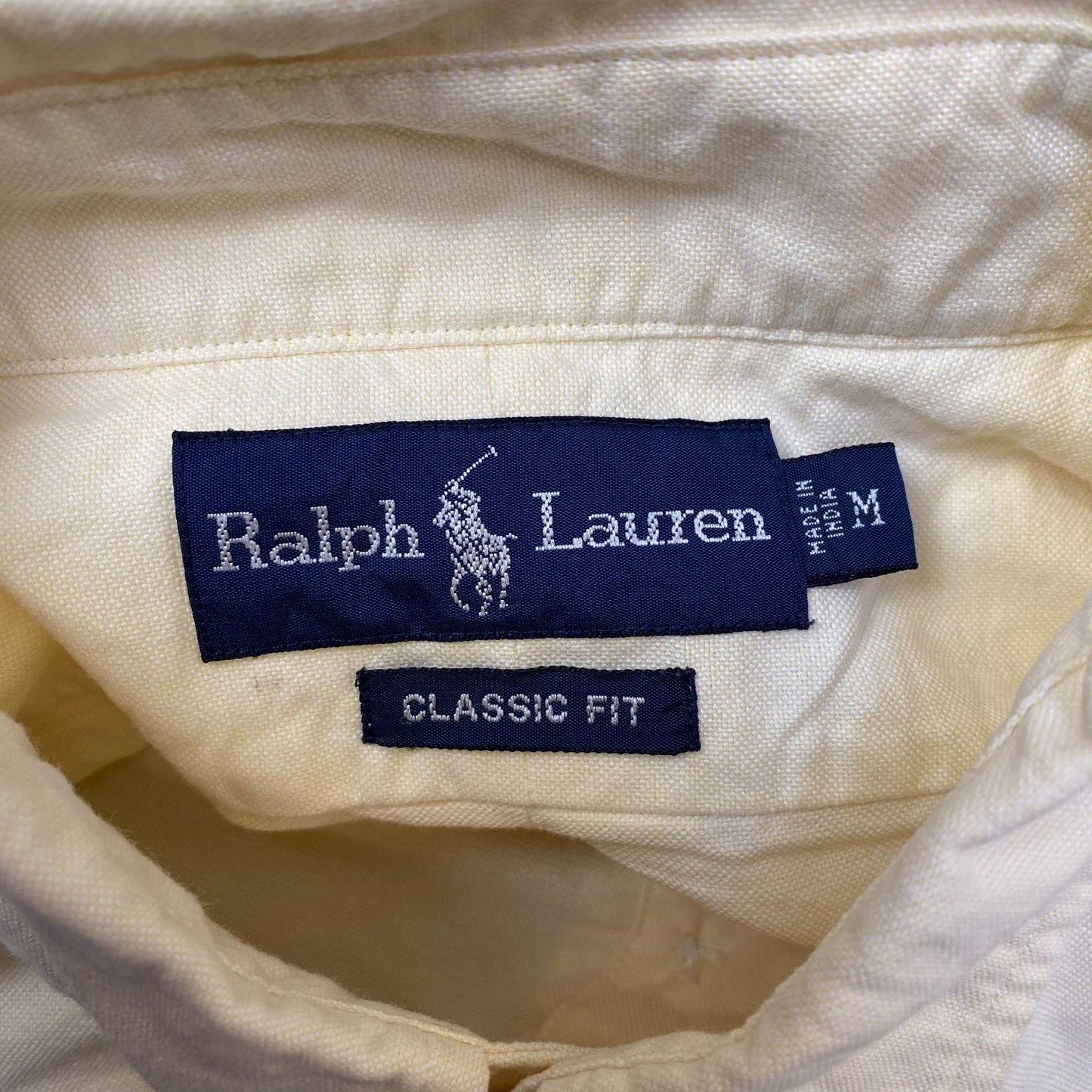 Ralph Lauren Shirt Mens M Yellow Classic Fit Short Sleeve Pony Logo Button Down