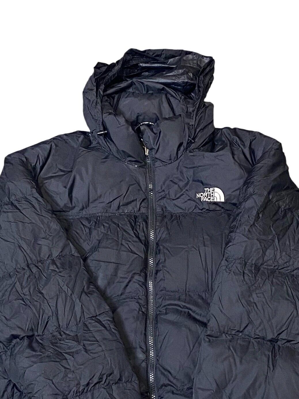 The North Face Nuptse 700 Puffer Jacket Men's L Black Goose Down Quilt Full Zip