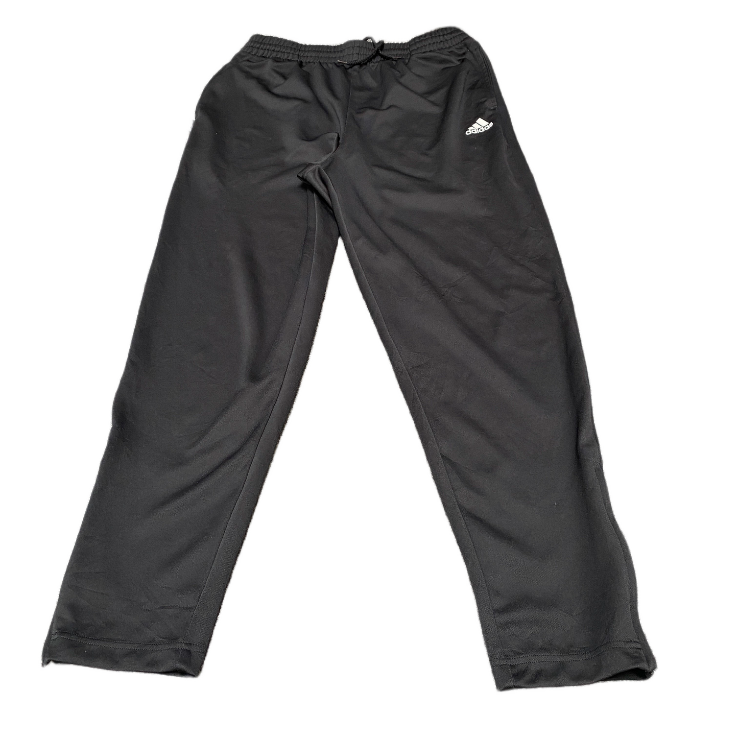 Adidas Joggers Fits as Womens 30" Waist Black Ankle Zip Straight Leg Trousers