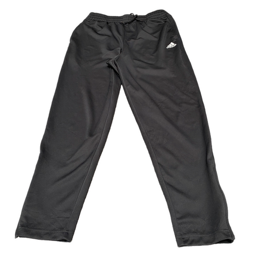 Adidas Joggers Fits as Womens 30" Waist Black Ankle Zip Straight Leg Trousers