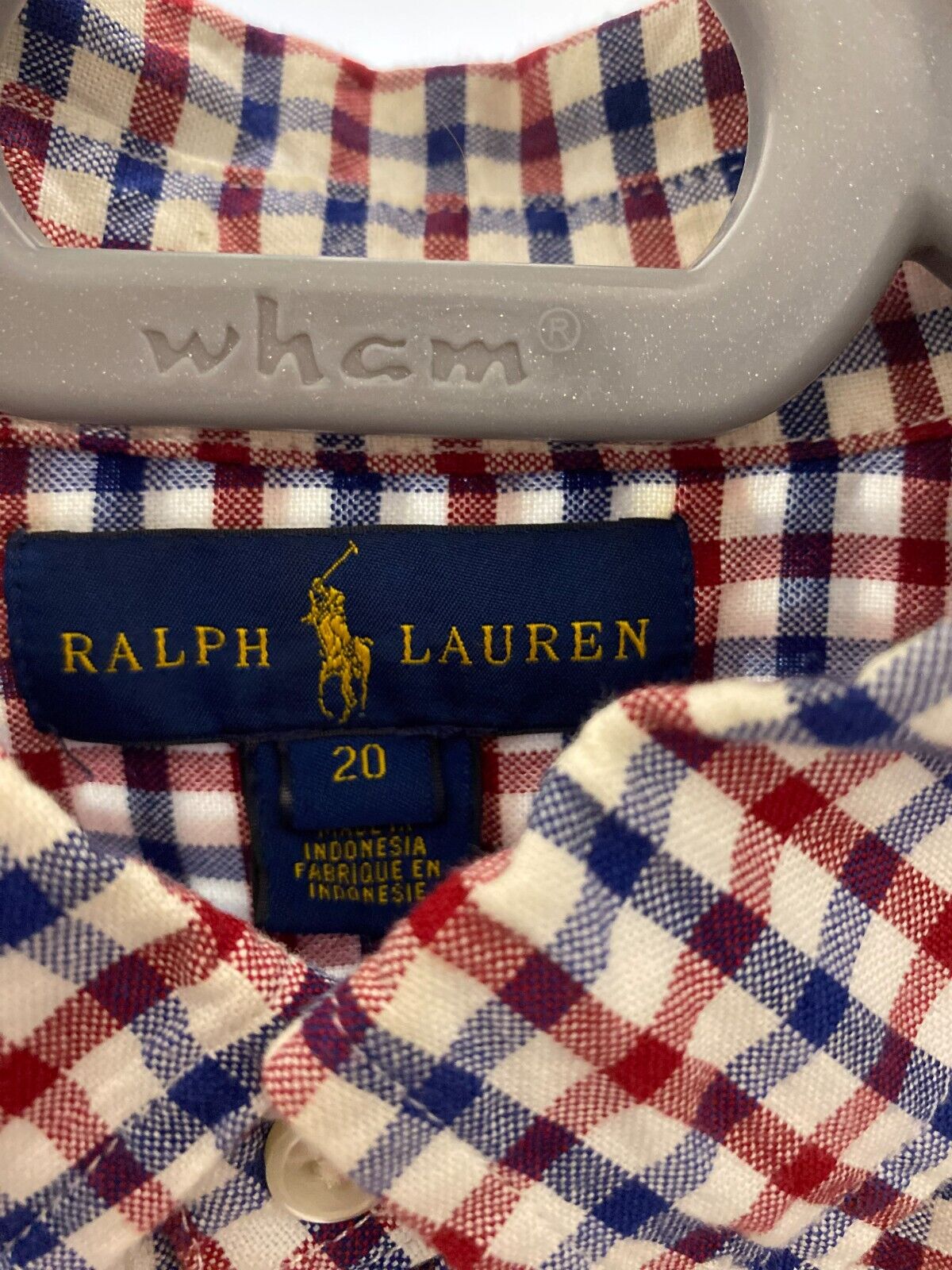 Ralph Lauren Dress Shirt Men 2XL Red Checkered Casual Small Black Polo Pony Logo