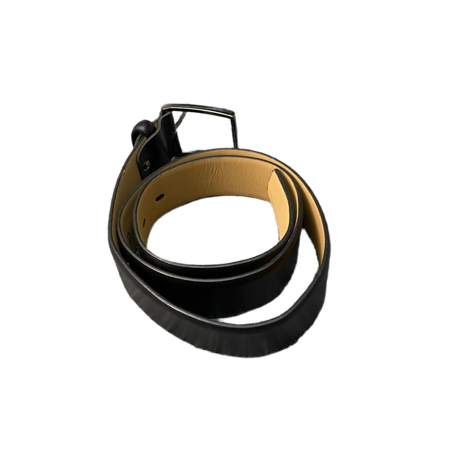 Lloyd Waist Belt Men Black Leather Adjustable Classic Silver Buckle 37 Inches