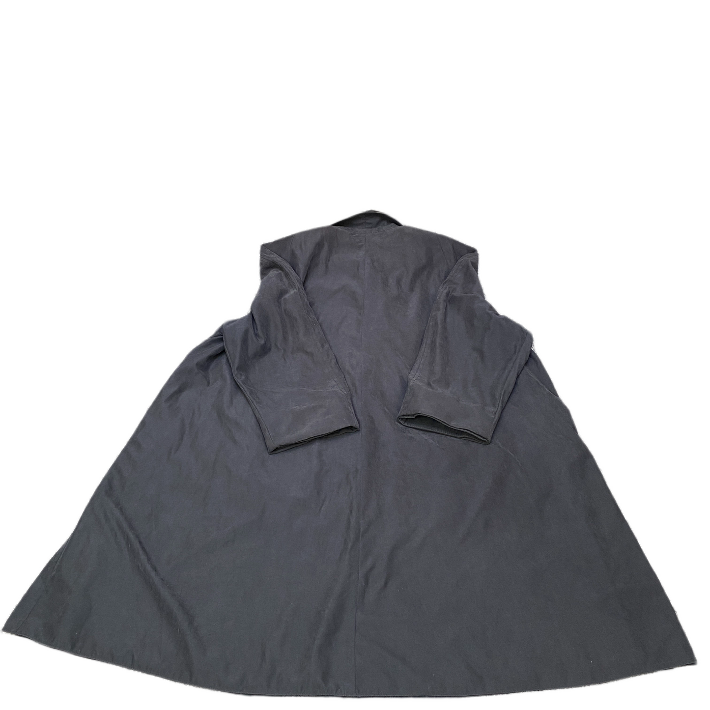 Vintage Jörg Peterson Trench Coat Womens XL Black Micro Velours Buttoned Slit