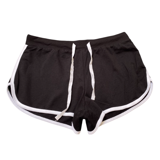 No Boundaries Sprinter Running Shorts Womens M Black Elastic Waist Dolphin Hem