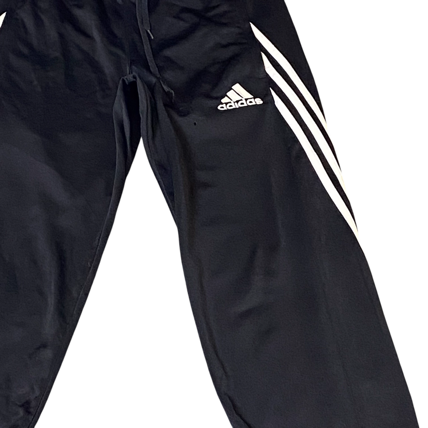 adidas Joggers Womens S Black 3 Stripes Panel Ankle Zip Tapered Fit Track Pants