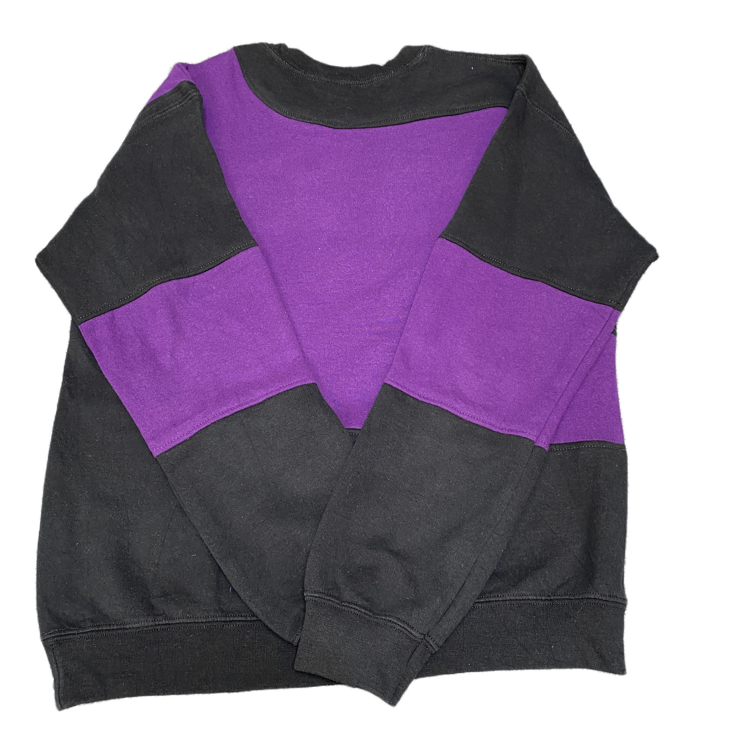 Nike Reworked Sweatshirt Mens M Black Purple Embroidered Spellout Logo Vtg Y2K