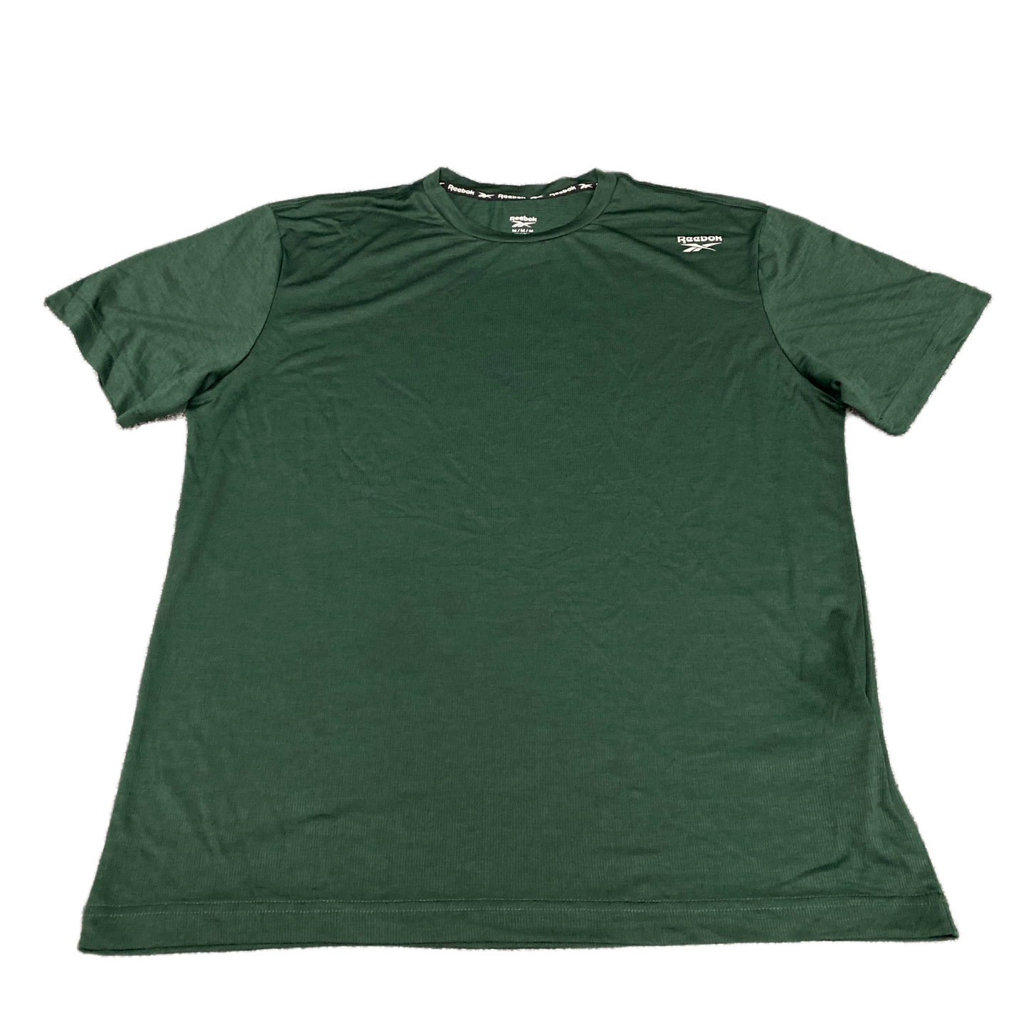 Reebok Activewear T-Shirt Fits as Mens Medium Green Short Sleeve Crew Neck