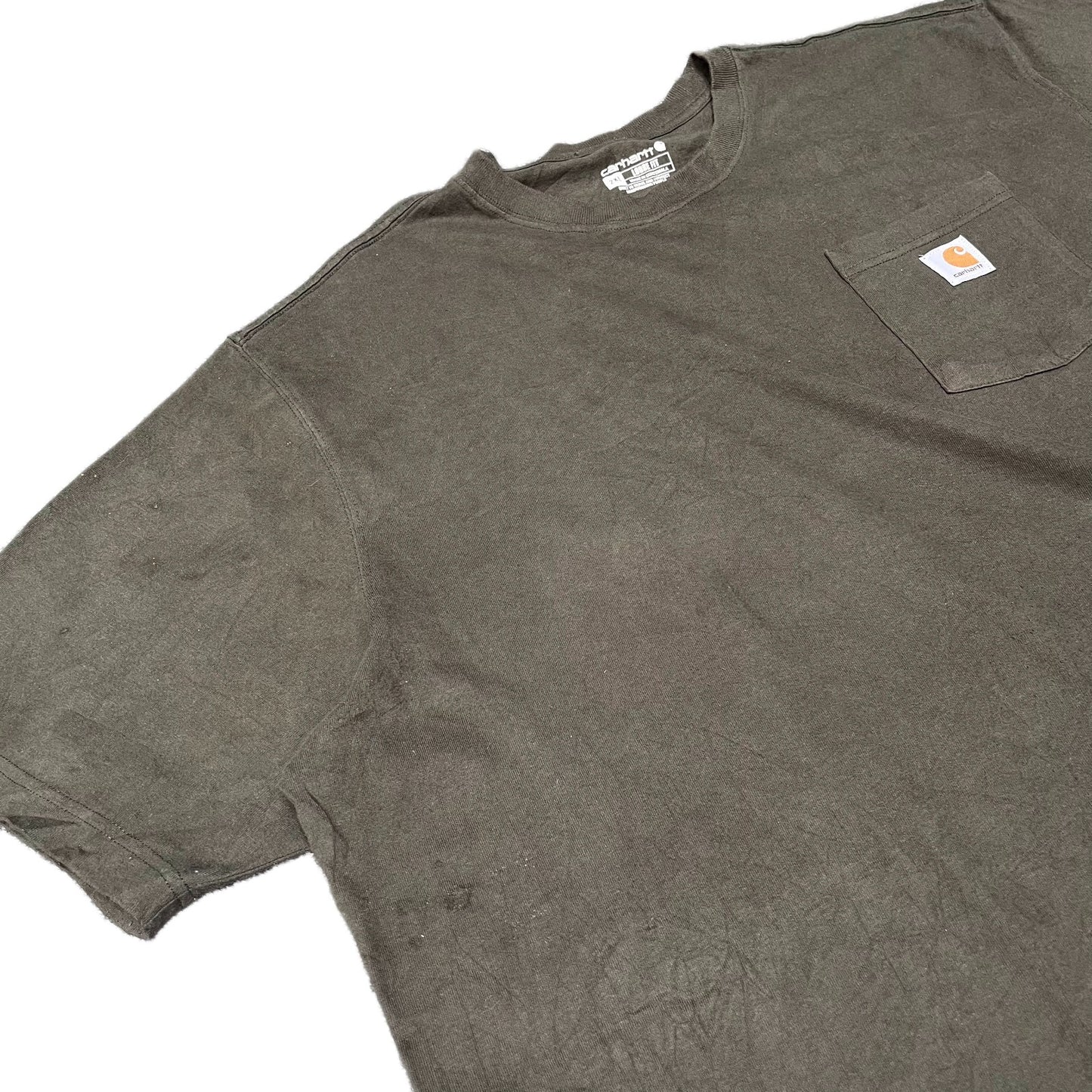Carhartt Pocket T-Shirt Mens XL Brown Loose Fit Short Sleeve Workwear Summer Tee