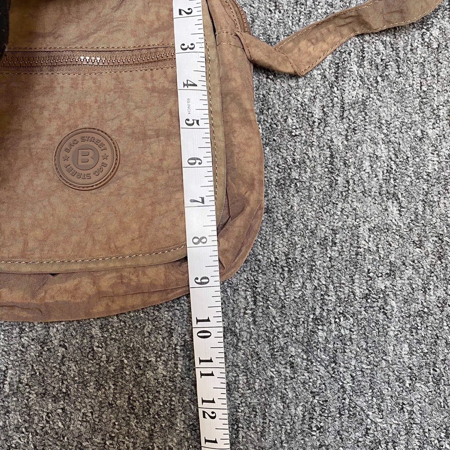 Bag Street Crossbody Bag Womens Brown Stylish Horizontal Single Flap Zip Closure