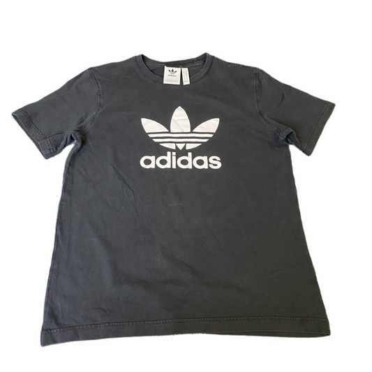 Adidas T-Shirt Womens Small Black Graphic Logo Short Sleeve Crew Neck Pullover