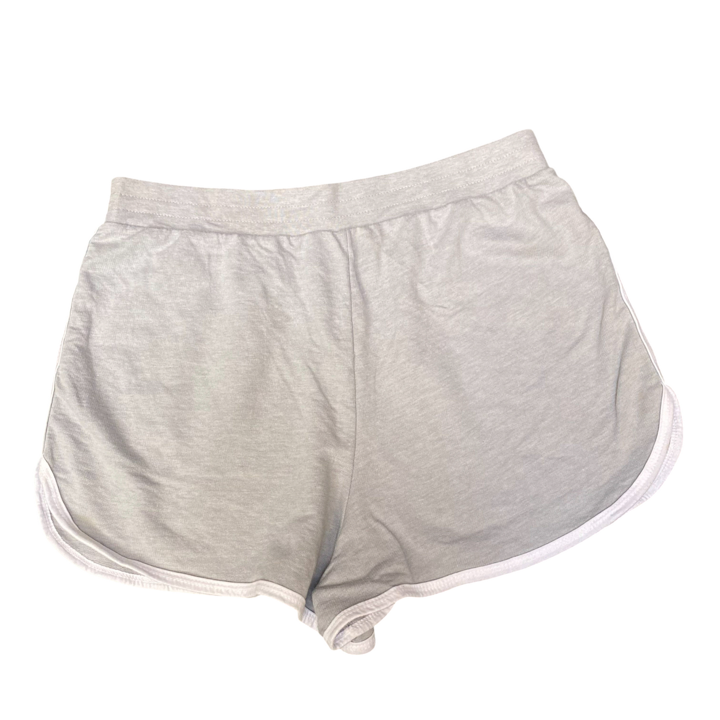 Running Sprinter Shorts Womens Large Grey Heather Athletic Workout Dolphin Hem