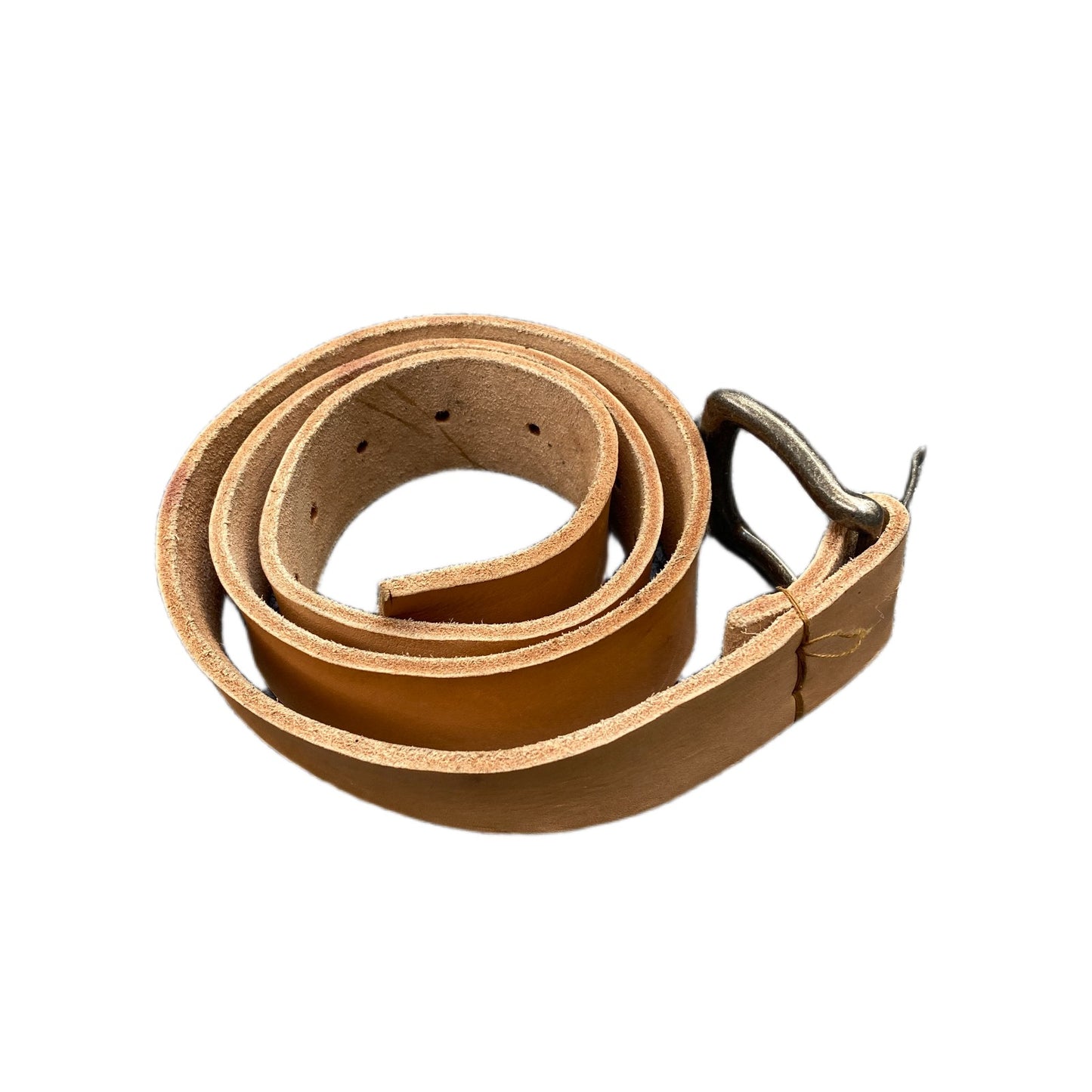 Waist Belt Mens Tan Leather Adjustable Classic Silver Pin Buckle 39 inches