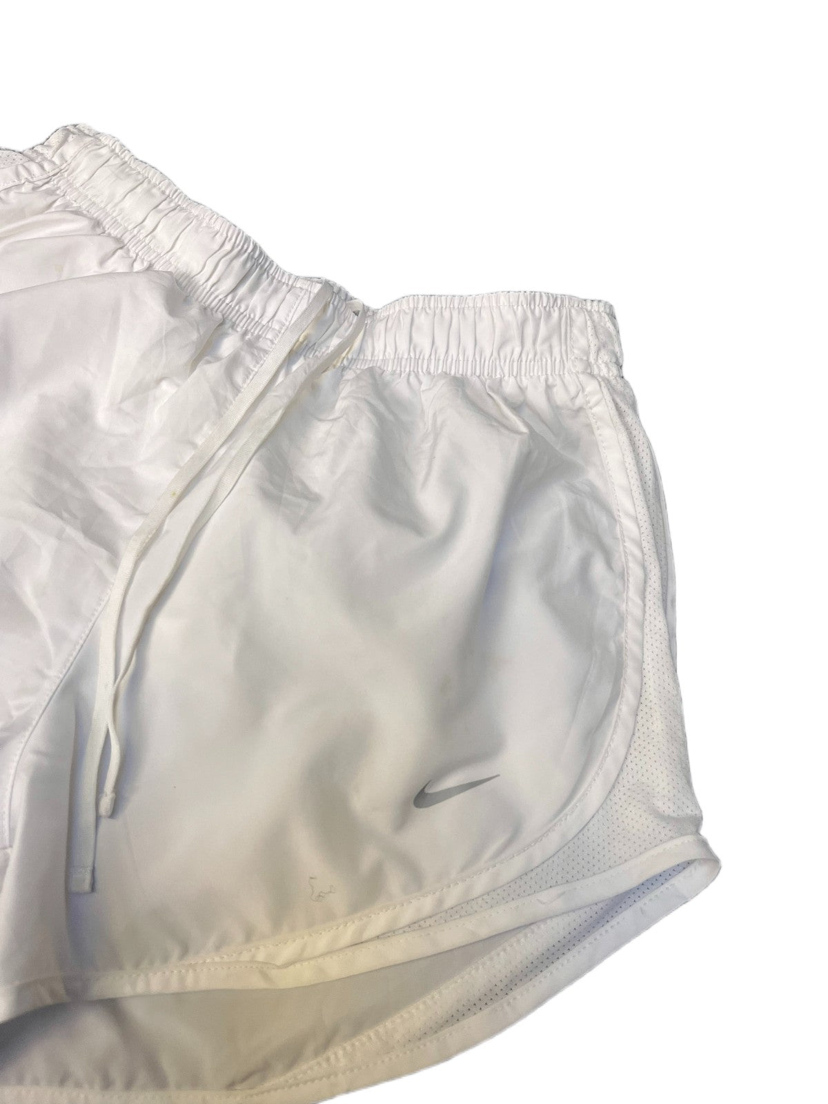 Nike Dri-FIT Running Shorts Womens Small 24" Waist White Performance Dolphin Hem