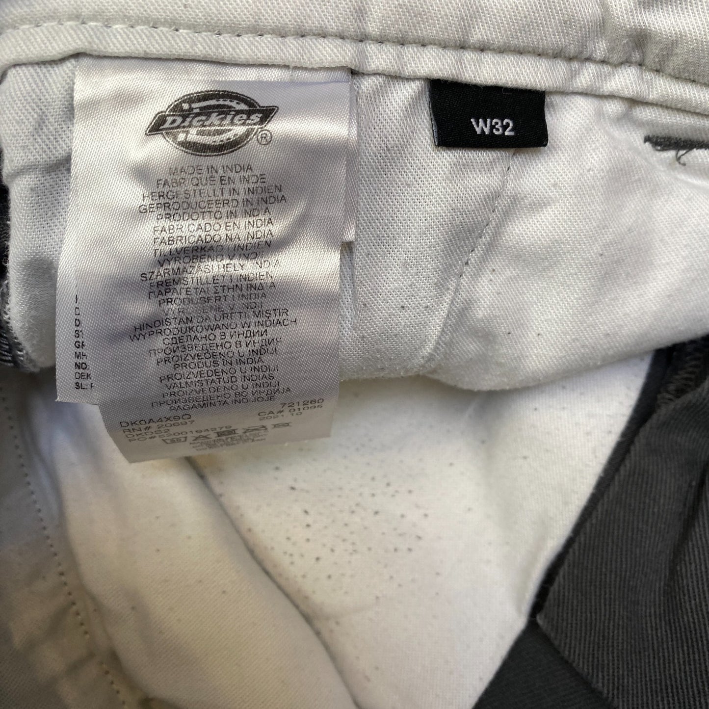Dickies Chino Pants Fits as Mens 34" Grey 4-Way Stretch Quick Drying Trousers