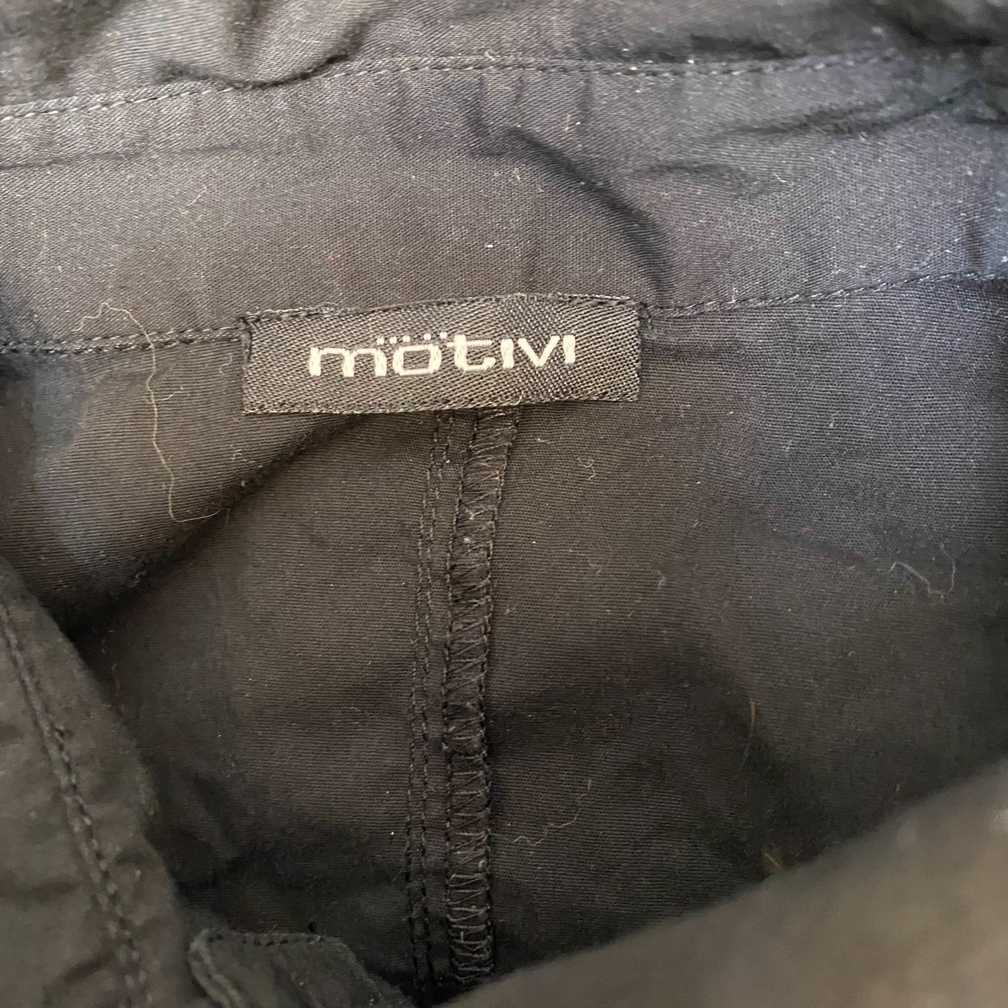 Motivi Shirt Top Womens S Black Solid Long Sleeve Chest Pocket Button Down