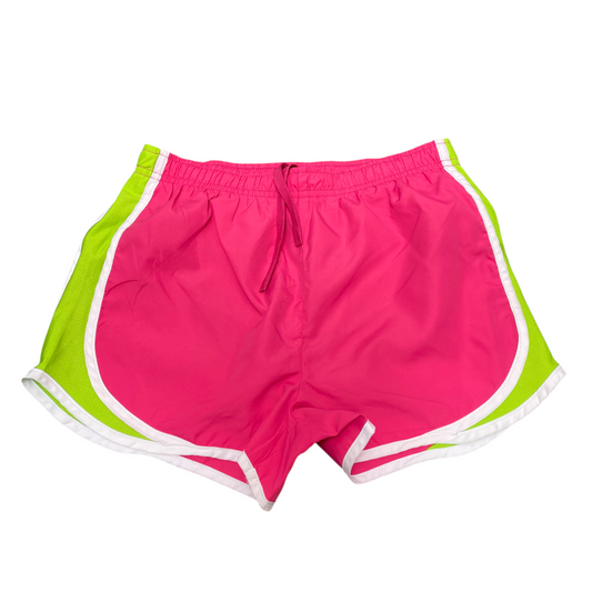 Total Girl Running Sprinter Shorts Womens Large Pink Elastic Waist Dolphin Hem