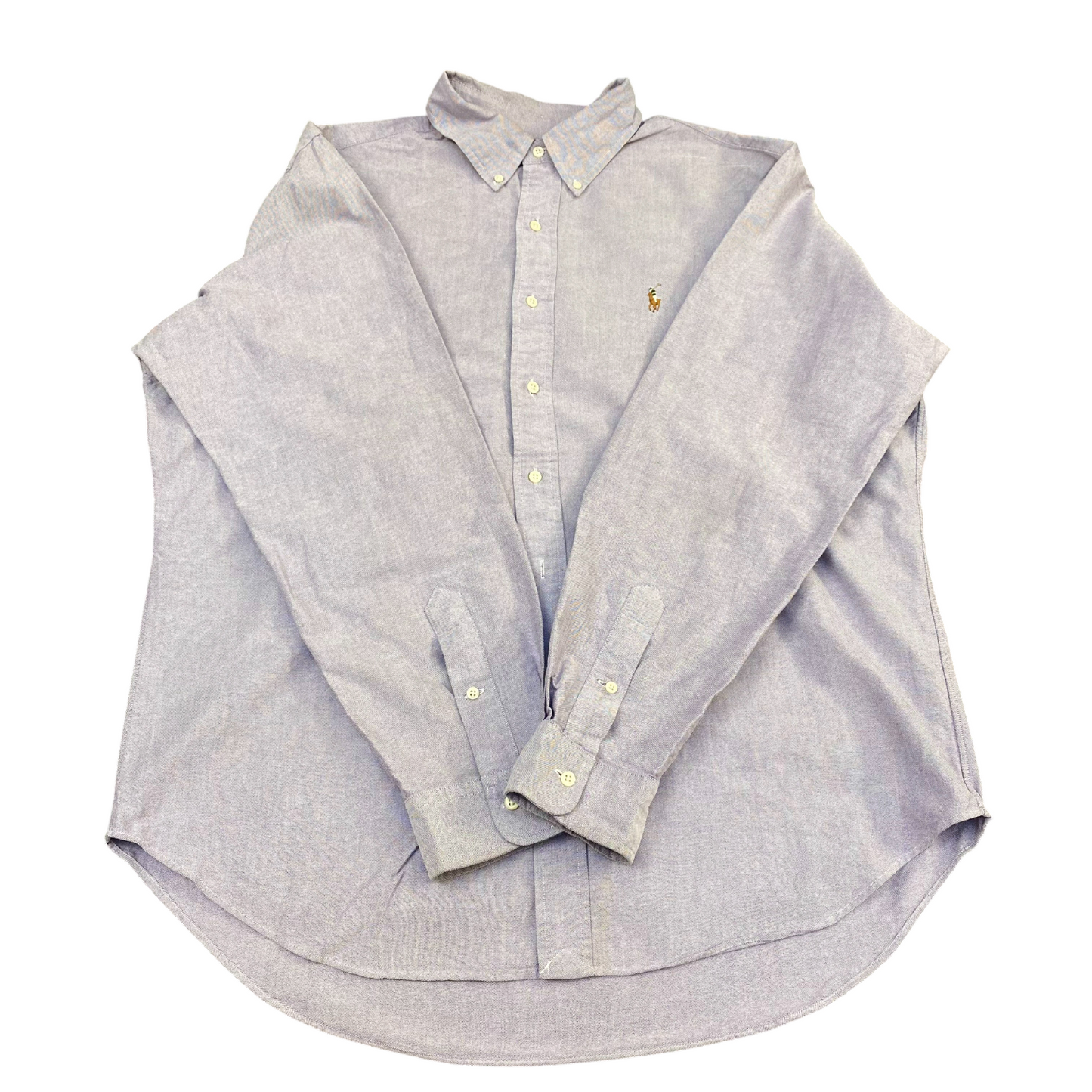 Ralph Lauren Shirt Mens XL Purple Classic Fit Brown Pony Logo Button Down