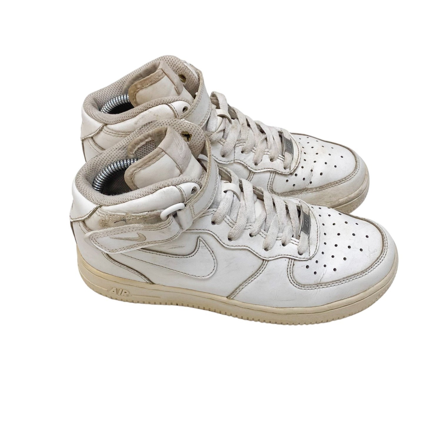 Nike Air Force 1 Mid '07 Basketball Shoes Sneakers Juniors 5 White Top Strap