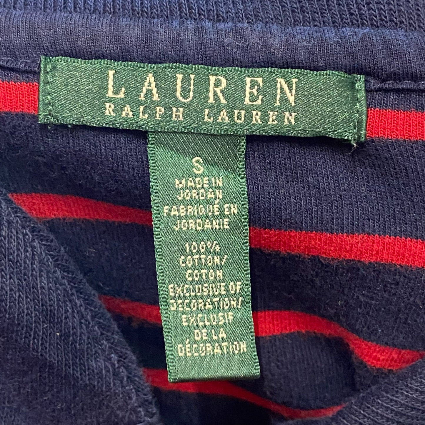 Ralph Lauren Jumper Womens Small Blue Red Striped Shawl Collar Toggle Front