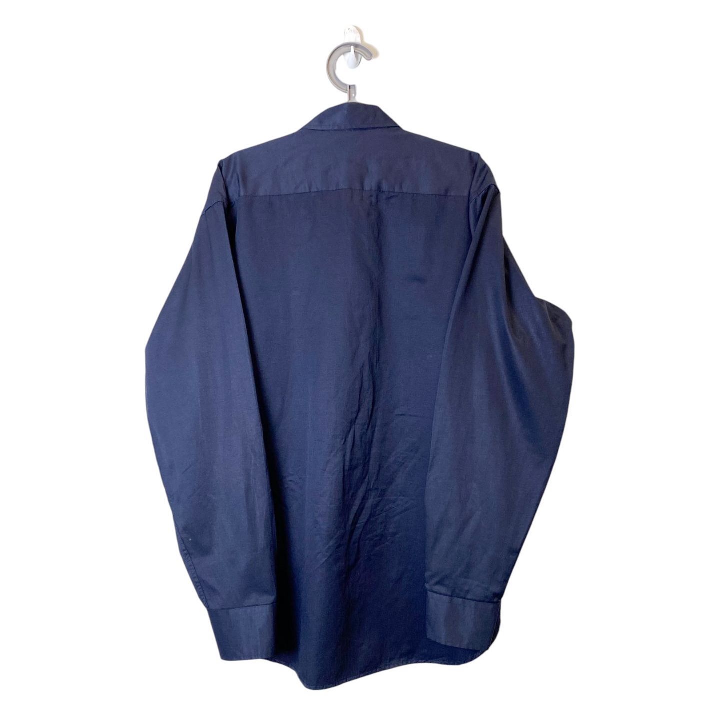 Tommy Hilfiger Shirt Mens Medium Blue Logo Long Sleeve Collar Casual Button Down